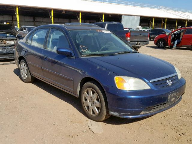 1HGES26731L054717 - 2001 HONDA CIVIC EX BLUE photo 1