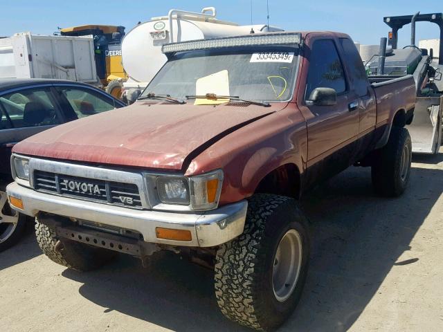 JT4VN13D5K0000980 - 1989 TOYOTA PICKUP 1/2 MAROON photo 2