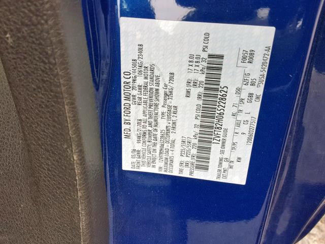 1ZVFT82H065228625 - 2006 FORD MUSTANG GT BLUE photo 10