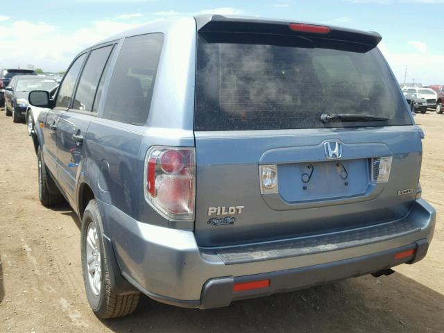 2HKYF18156H536586 - 2006 HONDA PILOT LX BLUE photo 3