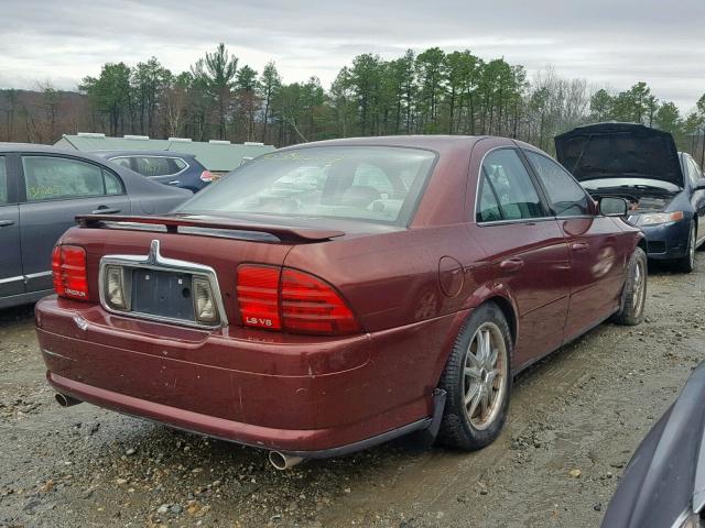 1LNHM87A02Y659023 - 2002 LINCOLN LS RED photo 4