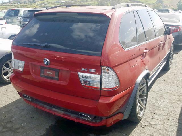 5UXFA93574LE81857 - 2004 BMW X5 4.8IS RED photo 4
