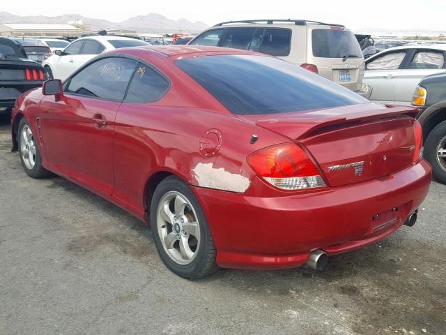 KMHHM65D45U164109 - 2005 HYUNDAI TIBURON RED photo 3