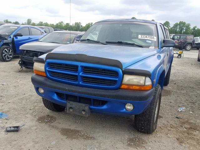 1B7GG22Y1WS684126 - 1998 DODGE DAKOTA BLUE photo 2