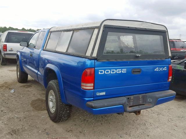 1B7GG22Y1WS684126 - 1998 DODGE DAKOTA BLUE photo 3