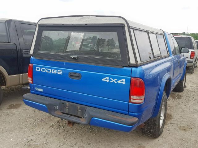 1B7GG22Y1WS684126 - 1998 DODGE DAKOTA BLUE photo 4