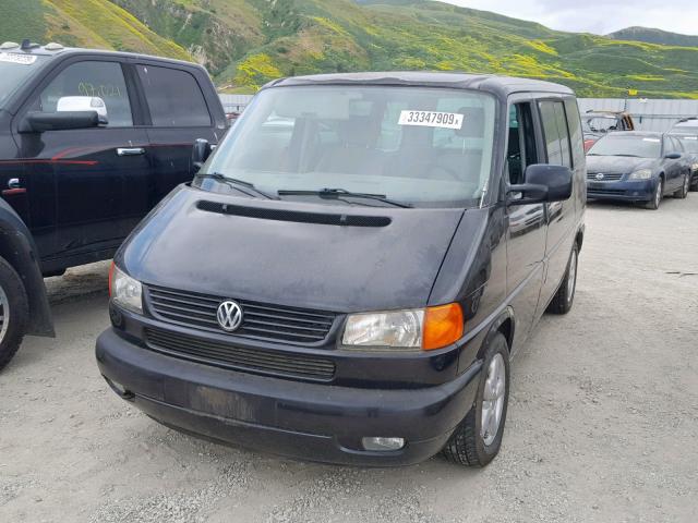 WV2KB47091H141721 - 2001 VOLKSWAGEN EUROVAN GL BLACK photo 2