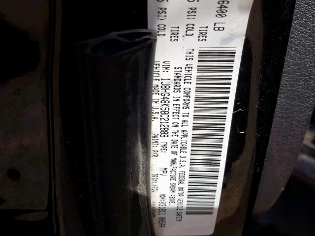 1J8HG48K58C212889 - 2008 JEEP COMMANDER BLACK photo 10