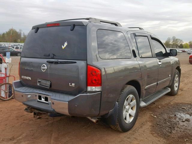 5N1AA08B55N704711 - 2005 NISSAN ARMADA SE GRAY photo 4