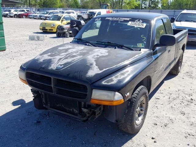 1B7GL22X4YS682215 - 2000 DODGE DAKOTA BLACK photo 2