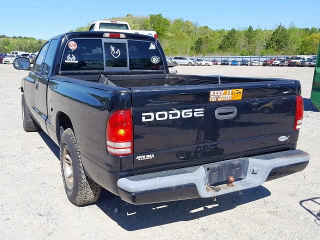 1B7GL22X4YS682215 - 2000 DODGE DAKOTA BLACK photo 3