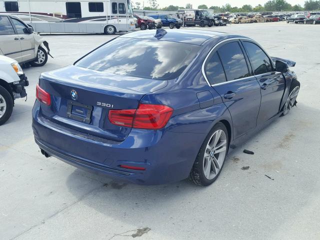 WBA8B9G33HNU55390 - 2017 BMW 330 I BLUE photo 4