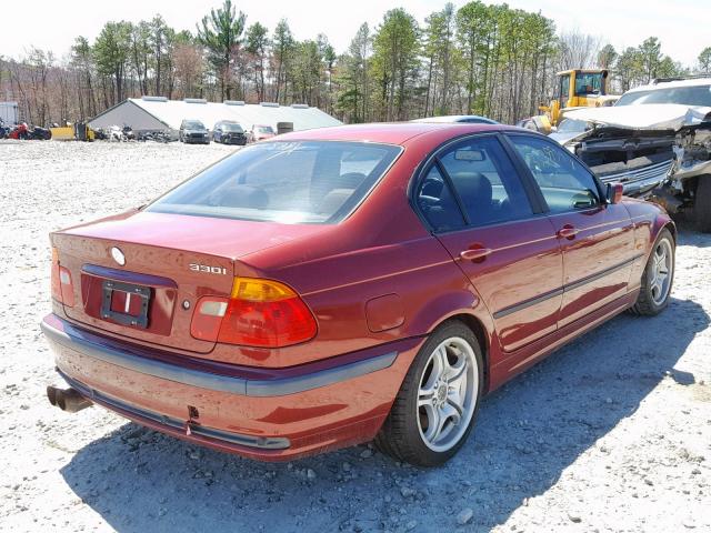 WBAAV53491FJ65011 - 2001 BMW 330 I RED photo 4