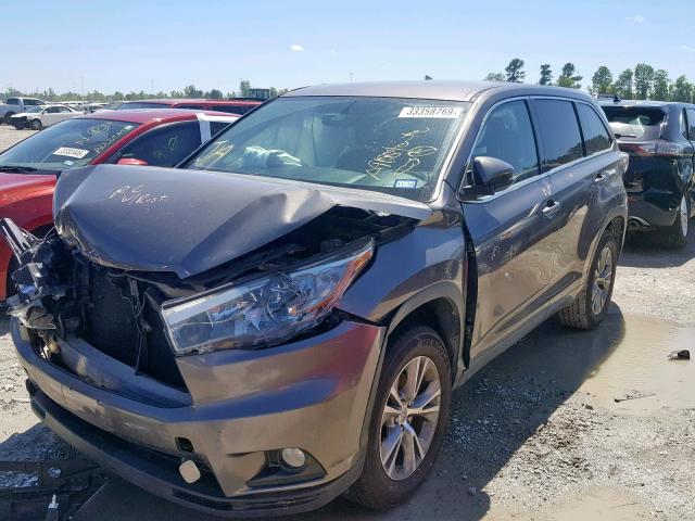 5TDZKRFH5FS059585 - 2015 TOYOTA HIGHLANDER CHARCOAL photo 2