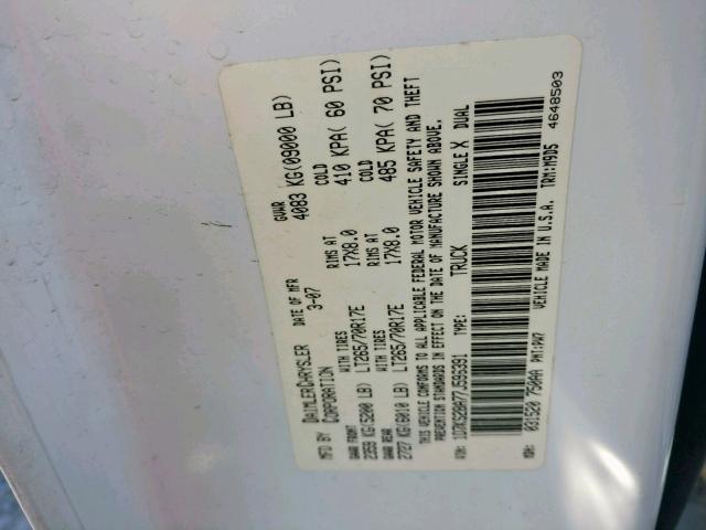 1D7KS28A77J596391 - 2007 DODGE RAM 2500 S თეთრი ფოტო 10