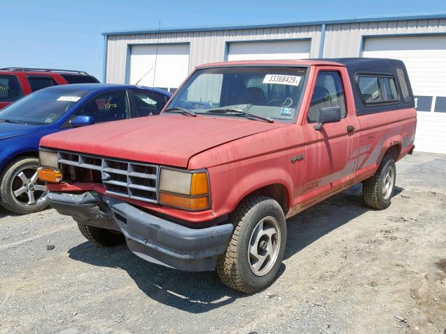 1FTCR11T5MTA41794 - 1991 FORD RANGER RED photo 2