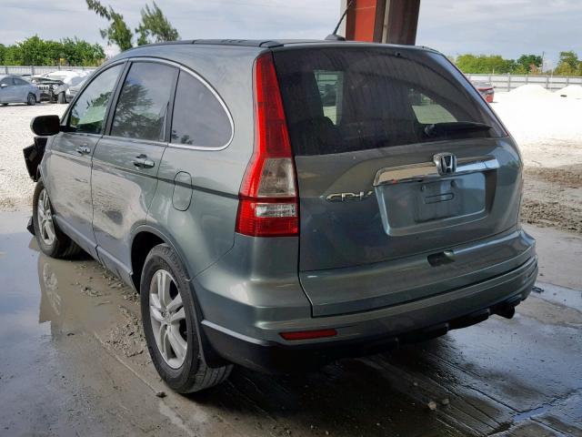 5J6RE3H70AL027690 - 2010 HONDA CR-V EXL GREEN photo 3