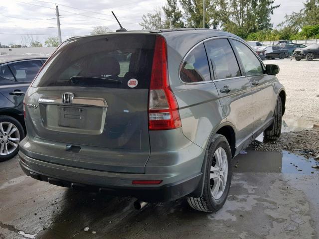 5J6RE3H70AL027690 - 2010 HONDA CR-V EXL GREEN photo 4