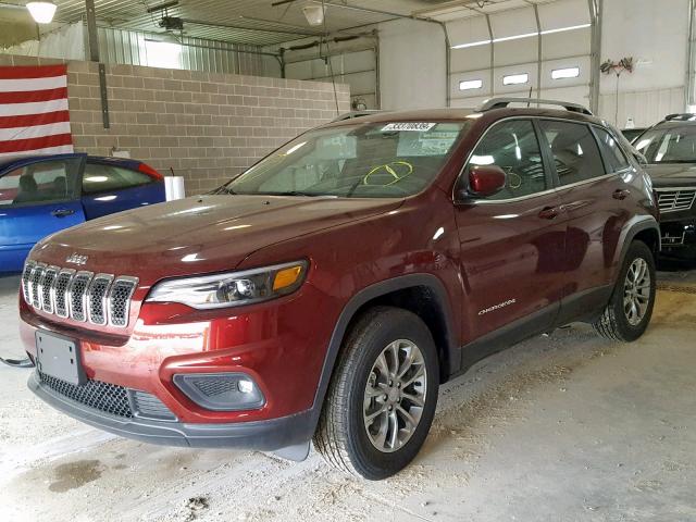 1C4PJMLB2KD354727 - 2019 JEEP CHEROKEE L MAROON photo 2