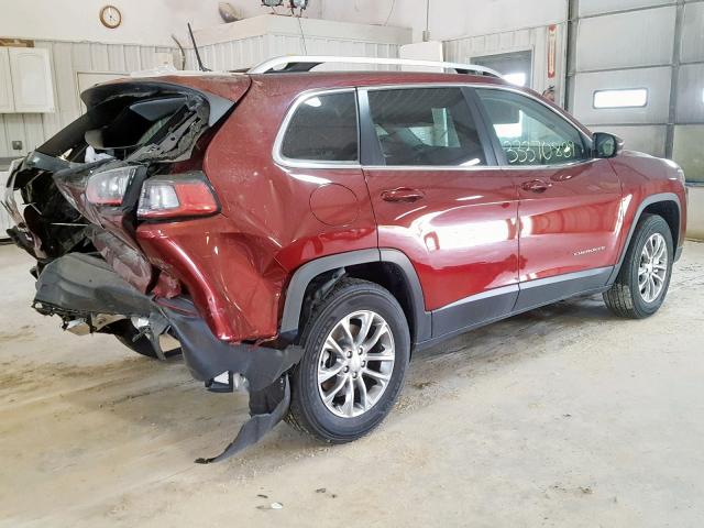 1C4PJMLB2KD354727 - 2019 JEEP CHEROKEE L MAROON photo 4