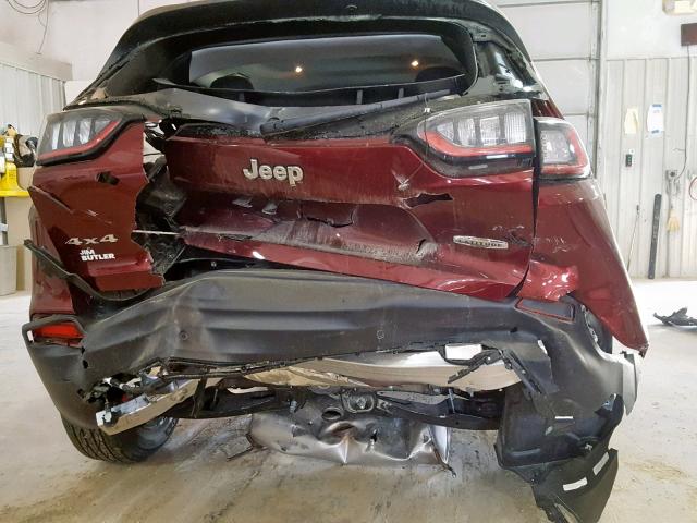 1C4PJMLB2KD354727 - 2019 JEEP CHEROKEE L MAROON photo 9