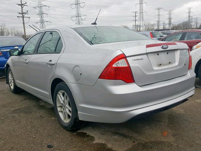 3FAHP0GA5BR119913 - 2011 FORD FUSION S SILVER photo 3