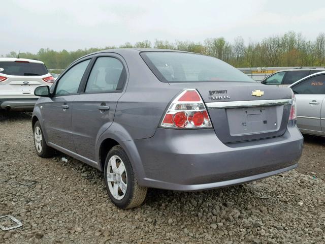 KL1TD56677B151689 - 2007 CHEVROLET AVEO BASE Сұр фото 3