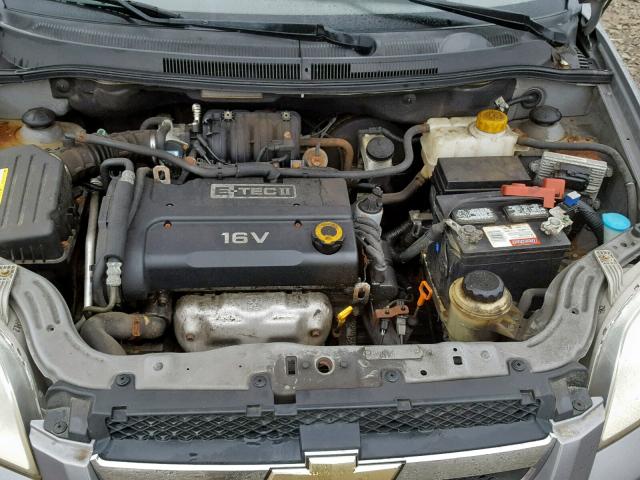 KL1TD56677B151689 - 2007 CHEVROLET AVEO BASE Сұр фото 7