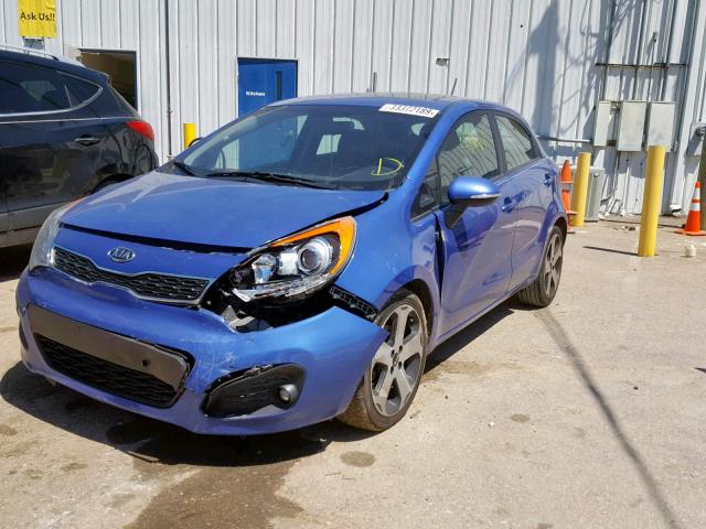 KNADN5A3XC6078552 - 2012 KIA RIO EX BLUE photo 2