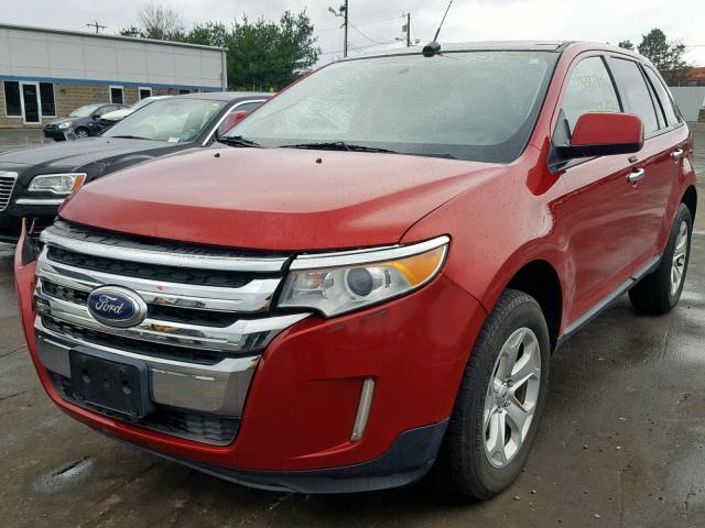 2FMDK4JC0BBA07068 - 2011 FORD EDGE SEL RED photo 2