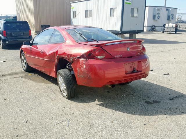 1ZWFT61L225621963 - 2002 MERCURY COUGAR V6 RED photo 3