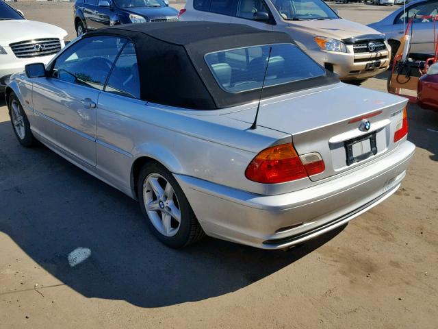 WBABS33492JY59195 - 2002 BMW 325 CI SILVER photo 3