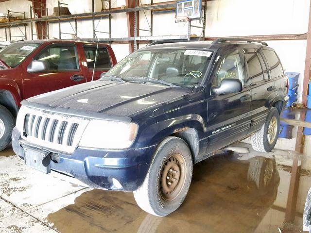 1J4GW48S64C111032 - 2004 JEEP GRAND CHER BLUE photo 2