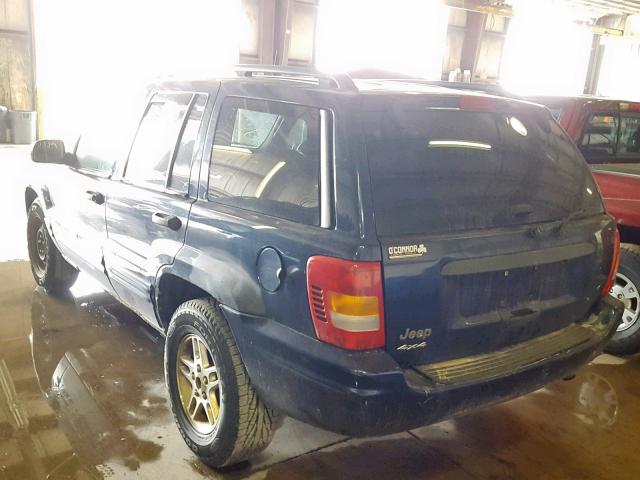 1J4GW48S64C111032 - 2004 JEEP GRAND CHER BLUE photo 3