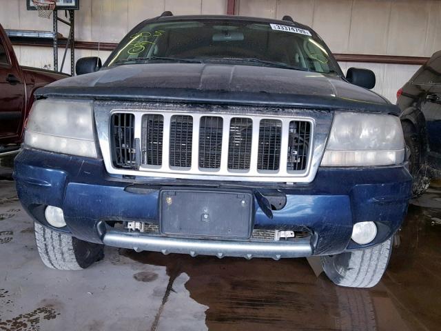 1J4GW48S64C111032 - 2004 JEEP GRAND CHER BLUE photo 9