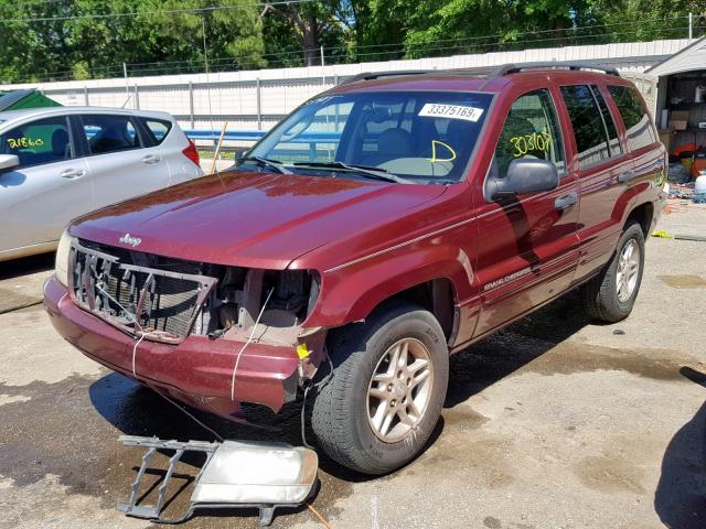 1J4GX48SX2C316203 - 2002 JEEP GRAND CHER MAROON photo 2