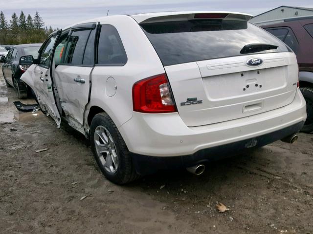 2FMDK3JC7BBB42168 - 2011 FORD EDGE SEL WHITE photo 3