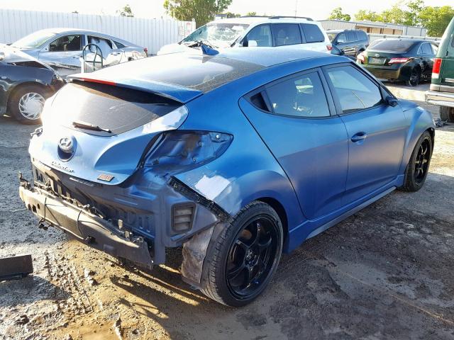 KMHTC6AE7GU264784 - 2016 HYUNDAI VELOSTER T BLUE photo 4