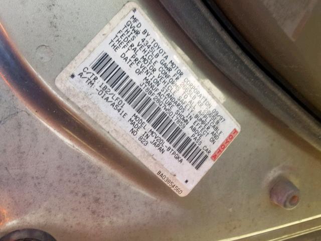 JT8BF28G7W5017859 - 1998 LEXUS ES 300 GRAY photo 10