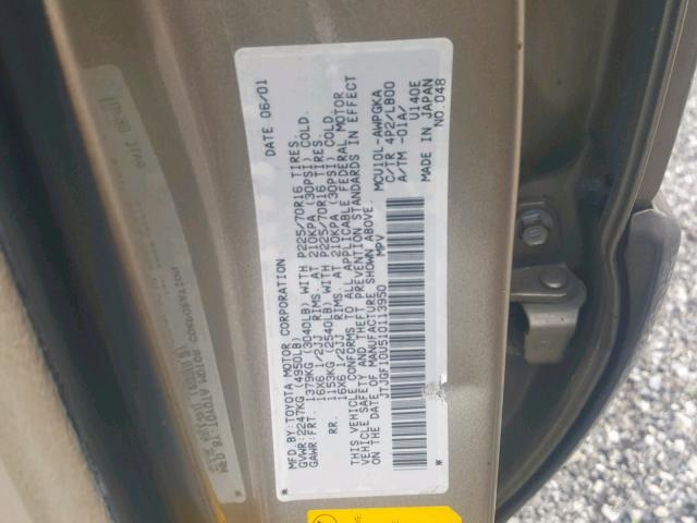 JTJGF10U510113950 - 2001 LEXUS RX 300 TAN photo 10