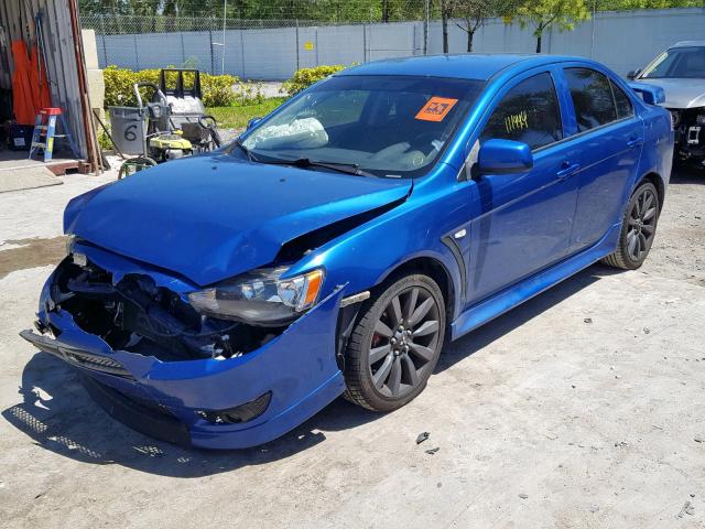 JA32U8FW7BU020876 - 2011 MITSUBISHI LANCER GTS BLUE photo 2