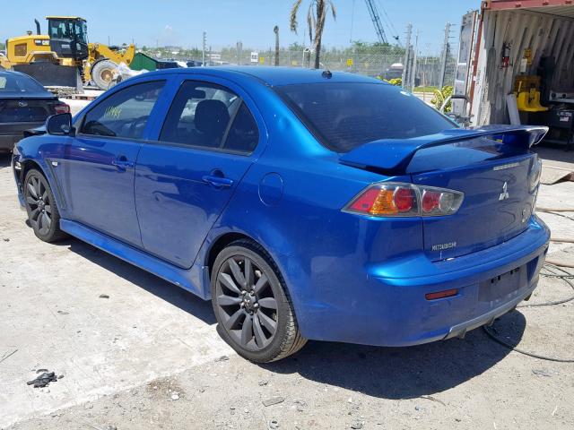 JA32U8FW7BU020876 - 2011 MITSUBISHI LANCER GTS BLUE photo 3