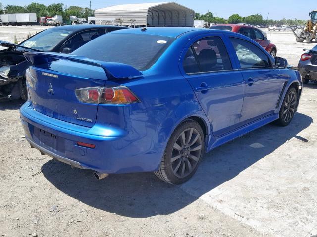 JA32U8FW7BU020876 - 2011 MITSUBISHI LANCER GTS BLUE photo 4