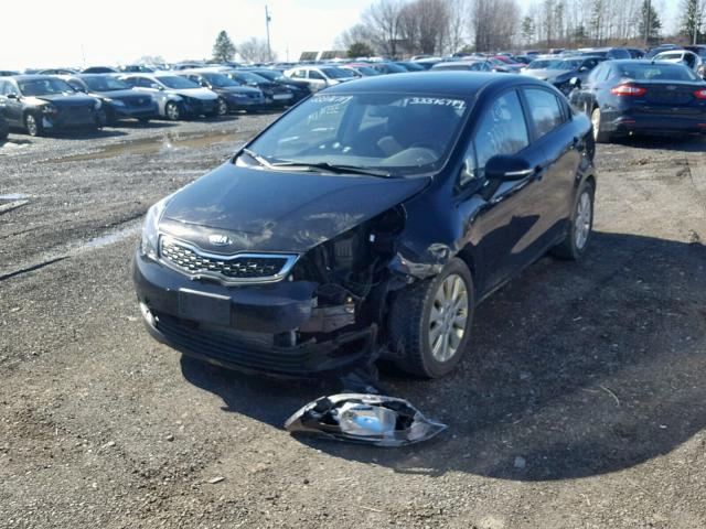 KNADN4A34F6429776 - 2015 KIA RIO EX BLACK photo 2