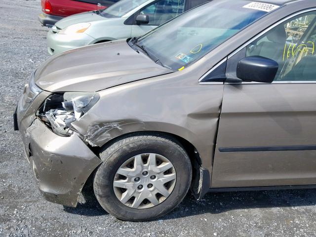 5FNRL38208B115510 - 2008 HONDA ODYSSEY LX GOLD photo 9