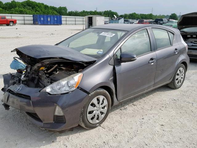 JTDKDTB3XC1025718 - 2012 TOYOTA PRIUS C CHARCOAL photo 2