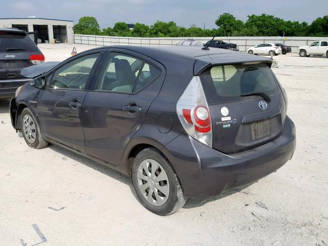 JTDKDTB3XC1025718 - 2012 TOYOTA PRIUS C CHARCOAL photo 3