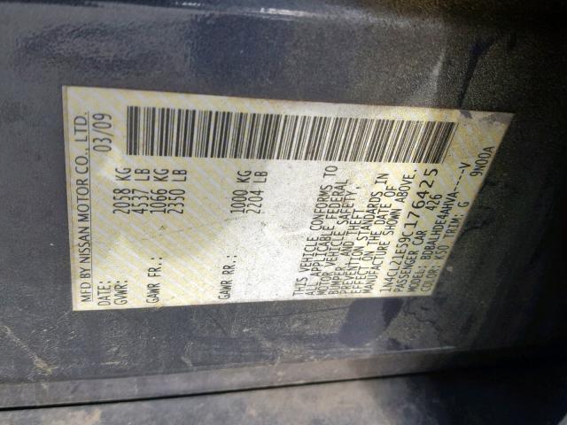 1N4CL21E59C176425 - 2009 NISSAN ALTIMA HYB GRAY photo 10