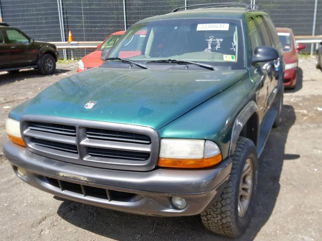 1B4HS38N32F207364 - 2002 DODGE DURANGO SP GREEN photo 9