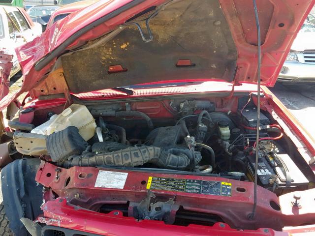 1FTYR10U55PB05827 - 2005 FORD RANGER RED photo 7